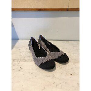 Rothys Shoes Womens Size 7 Black Cap Toe Flats Washable Ballet Eco Friendly